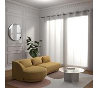 Soleil d'ocre, Voile à Oeillets Baie vitrée 280x250 cm MAELIS Blanc, Pas