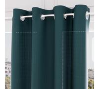 Soleil d'ocre, Velvet Voilage à Oeillets, Bleu, 140x250 cm