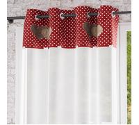 Soleil d'ocre, Voile à Oeillets Pur Coton 135x250 cm Love Rouge