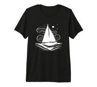 Voile Bateau Dessin Bateau Sport Nautique T-Shirt Haut de Gamme