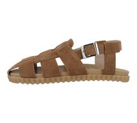 Voile Blanche ALICE Sandales Femme Riemchen Cuir Marron Plateau Plat