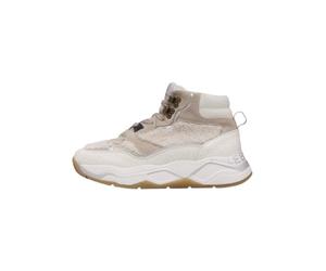 VOILE BLANCHE Baskets hautes en cuir et tissu