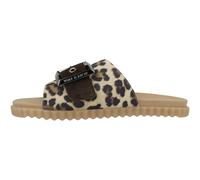 Voile Blanche FRANKIE Sandales Basses Femme Léopard Cuir Beige Crampon Chaussure