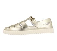 Voile Blanche SPIDY Sandales Plate Or pour Femme Tongs Cuir à Bride