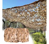 Voile Camouflage Ombrage Filet Camouflage Sable 4x4m,210D Tissu Oxford(90-100g/㎡),Résistant aux UV,Solaire et Décoration Extérieure(4x6m(13x19.6ft))