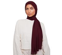 Voile Chic Écharpe hijab pour femme en mousseline de soie de qualité supérieure antidérapante, bordeaux, 1 pack
