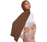 Voile Chic Écharpe hijab pour femme en mousseline de soie de qualité supérieure antidérapante, mokka, 1 pack