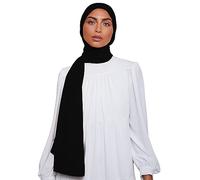Voile Chic Écharpe hijab pour femme en mousseline de soie de qualité supérieure antidérapante, noir, 1 pack