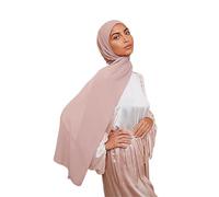 Voile Chic Écharpe hijab pour femme en mousseline de soie de qualité supérieure antidérapante, Rose Taupe, 1 pack