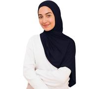 Voile Chic Écharpe hijab instantanée pour femme - Écharpe en jersey de qualité supérieure, bleu marine, Dreierpack 1