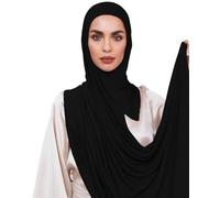 VOILE CHIC Voile hijab instantané pour femme - Écharpe en jersey de qualité supérieure, noir, Dreierpack 1