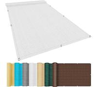 Voile D’ombrage 1.6 x 3.8 m Filet De Jardin, Anti UV Toile, Toile D'ombrage Protection Solaire avec Œillets et Attaches de Câble pour Patio Terrasse Extérieur, Sable, Blanc