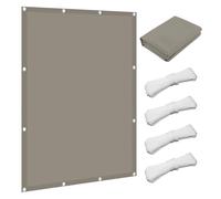 Voile D’Ombrage 200 x 380 cm Imperméable 98% Anti UV Auvent Protection Solaire avec Cordons Filet Anti Chaleur pour Patio Être Applicable Jardins, Taupe