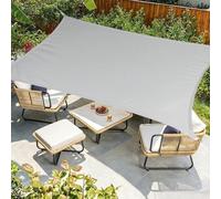 Voile d’ombrage 3x3m Rectangulaire, Imperméable Toile Ombrage, Premium Tissu Oxford 420D Protection UV, Étanche Déchirements,pour Jardin, Balcon et Terrasse, Câbles de Fixation Inclus, Gris