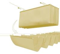 Voile D’ombrage Ondulée Rétractable Couverture De Pare-Soleil Résistante Aux UV avec Kit De Montage pour Pergola Porche Patio Protection Solaire Extérieure, W0.9*L3m/W2.95*L9.84ft