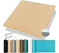 Voile d’ombrage Rectangulaire 100 x 400 cm, Protection Solaire HDPE, Respirant, Perméable, Voile d'ombrage Toile Solaire, Toile Ombrage Taud Soleil, pour en Plein air, Jardin, Jaune Sable