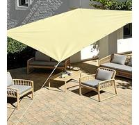 Voile d’ombrage Rectangulaire 230x410cm/2.3x4.1m Toile D'ombrage Imperméable,ombrage terrasse Exterieur Polyester 95% Protection UV Solaire pour Jardin Balcon Pergola avec Oeillets Jaune Sable