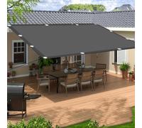 Voile d ombrage Rectangulaire 3.6x4m Impermeable, Gris Foncé Bâche Ombrage Polyester 98% Protection UV avec Oeillets Cordons pour Jardin Terrasse, Camping, Balco