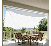 Voile D’ombrage Rectangulaire 7x3.5m Protection UV 95 % Résistante À L’Eau Anneaux De Fixation pour Terrasse Jardin Piscine Cour Et Espace Extérieur Blanc