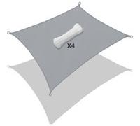 Voile d’ombrage Rectangulaire Imperméable Polyester avec Corde 3x4m Gris gris