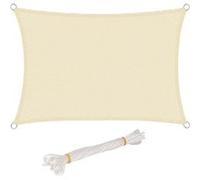 Voile d'ombrage rectangulaire WOLTU en HDPE, protection UV pour jardin et terrasse, 2x3m, crème