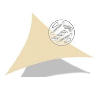 Voile d ombrage Triangle HDPE avec 19 pcs kit de montage 3.6x3.6x3.6m ivoire