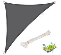 WOLTU Voile d'ombrage Triangulaire 3.6x3.6x5.1 m Imperméable Anti 93% UV résistant à l'eau Protection Contre Le Vent Polyester avec Protection UV pour Jardin terrasse Camping Gris