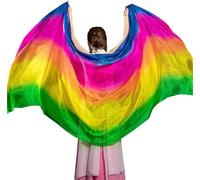 Voile De Danse Orientale en Soie Véritable écharpe à La Main Châle Couleur Violette Unie pour La Performance Costume Danse Orientale Cours De Yoga, COLOR20, 270x114cm-Adults