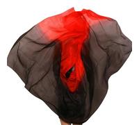 Voile de Danse Orientale Voiles de soie for danse du ventre, accessoire de danse du ventre, foulard for les mains, châles, accessoire de performance for danseuse du ventre(Red Black Veil,300x114cm)