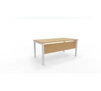 Voile de fond Burocolor Hêtre pour bureau L.140 cm pieds Blanc