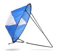 Voile de kayak pliable de 108 cm avec fenêtre transparente et sac de rangement, design bleu et blanc, facile à installer pour kayaks, canoës, bateaux gonflables et planches à