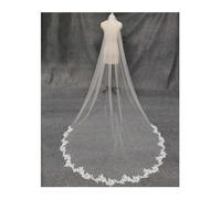 Voile De Mariage Appliques en dentelle 3Meters de Long 1.5M de large voile de mariage avec peigne une couche blanc ivoire doux Tulle voile de mariée accessoires de mariage Pour Les Mariages, FêTes, Dé