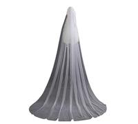 Voile de mariage de 2M de Long, 1 couche, voile de mariée cathédrale, couvre-chef à bord coupé blanc avec peigne