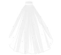 Voile de mariée avec peigne voile de mariée en tulle souple à un niveau 40, 6 cm avec perles décoratives pour fête mariage pour femmes