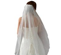 Voile de mariée avec strass en cristal percé à une seule couche avec peigne à cheveux en tulle pour fête prénuptiale mariage couche unique avec strass