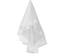 Voile de mariée Bridal Tulle Veil Single Layer Long White Water Soluble Mesh Wavy Ribbon Trim Without Comb