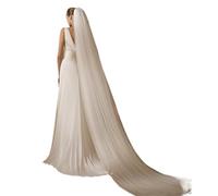 Voile de mariée Bridal Veil Long White/Ivory Simple Plain Wedding With Comb Cathedral For Bride Accessories 300cm(Ivory-1 Layer)