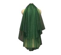 Voile de mariée Bridal Veil Wedding Veil Tulle Veil With Metal Hair Comb Green Glitter & Gold 2-Tier