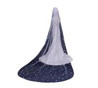 Voile de mariée Bridal Wedding Tulle Veil With 3D Floral Design Cut Edge Single Layer Long Length Soft Mesh For Bride Multiple Sizes(C,150)