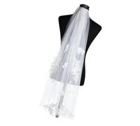 Voile de mariée brodé avec peigne à cheveux pour plus de confort et de sécurité pour les cheveux - Voile transparent en tulle pour mariage, événement, accessoires de mariée