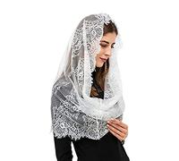 Voile de mariée cathédrale inspiré de la chapelle de l'infini avec prière latine en dentelle Mantilla église musulmane communion