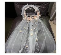 Voile de mariée élégant à Franges Fleurs en Perles Faites la Main Mori | Voile de mariée élégant à franges de fleurs perlées faites à la main, accessoires de mariage super féeriques Mori