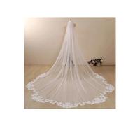 Voile de mariée élégant avec peigne, voile de mariée réglable en dentelle drapée, voile cathédrale, robes de mariée, accessoires de mariée éternels, essentiels de cérémonie luxueux(White 1_250cm)