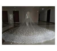 Voile de mariée élégant avec peigne, voile de mariée réglable en dentelle drapée, voile cathédrale, robes de mariée, accessoires de mariée éternels, essentiels de cérémonie luxueux(Ivory_400cm)