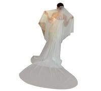 Voile de mariée en tulle avec perles perlées double couche design long voiles pour extérieur mariage photographie accessoires longs voiles, champagne, taille unique