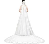 Voile de mariée longueur cathédrale avec peigne longues robes de mariée voiles en dentelle monocouche pour mariées mariages Miss-White