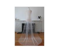 Voile de mariée Pearl Bridal Veil With Comb Cut Edge Single Layer Tulle 150cm 59in Multicolor Multiple Sizes(C,150)