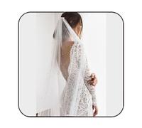 Voile de mariée Pearl White Tulle Bridal Wedding Veil With Comb - 1 Tier Long Veil For Brides