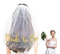 Voile de mariée pour enterrement de vie de jeune fille, voile de mariée court pour femme | Voile d'enterrement de vie de jeune fille avec coiffe de mariée élégante | Tulle court avec peigne