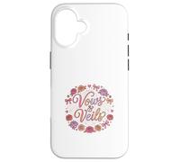 Voile de mariée Romantique Motif Floral Love Story Coque pour iPhone 16